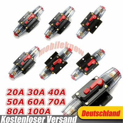 20-100A Automatische Sicherungshalter Leistungsschalter Für Auto KFZ 12V / 24V