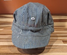 Vintage Union USA Made Size X Small Blue Pin Stripe RR Train Conductor Hat Cap