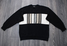 CARLO COLUCCI PERSONALITY COTTON SWEATER BLACK V-NECK 90'S STYLE BLACK VINTAGE