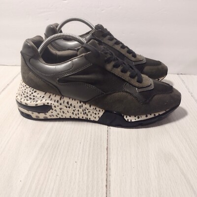 Steve Madden Bena Wedge Sneakers Green Camo Multi Size 10M