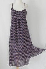 Zara Summer Dress Spaghetti Strap Slit Sides Multi-Color Chiffon Lined Size M