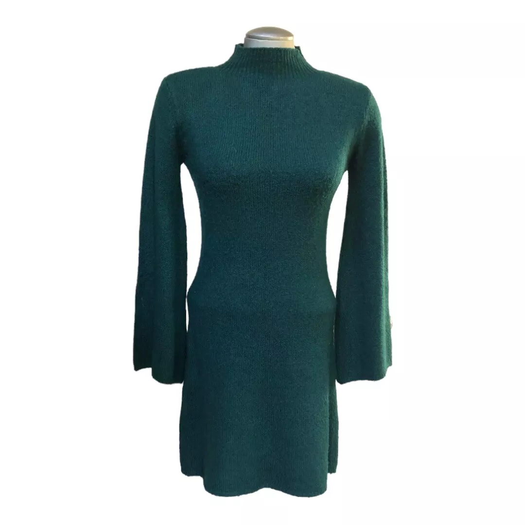 Bardot Tash Women XS Knit Sweater Dress Bell Sleeves Vintage Y2K