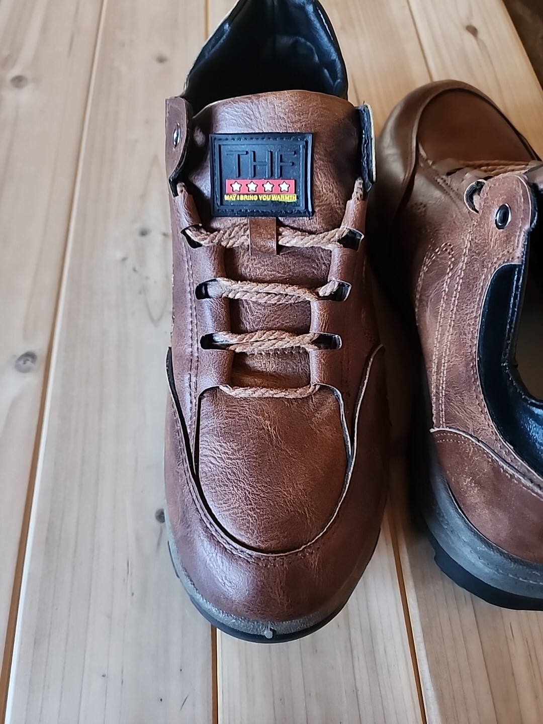 SAOLA Scarpe THF da uomo marroni in pelle con lacci in gomma suola a perno Oxford comode taglia 11