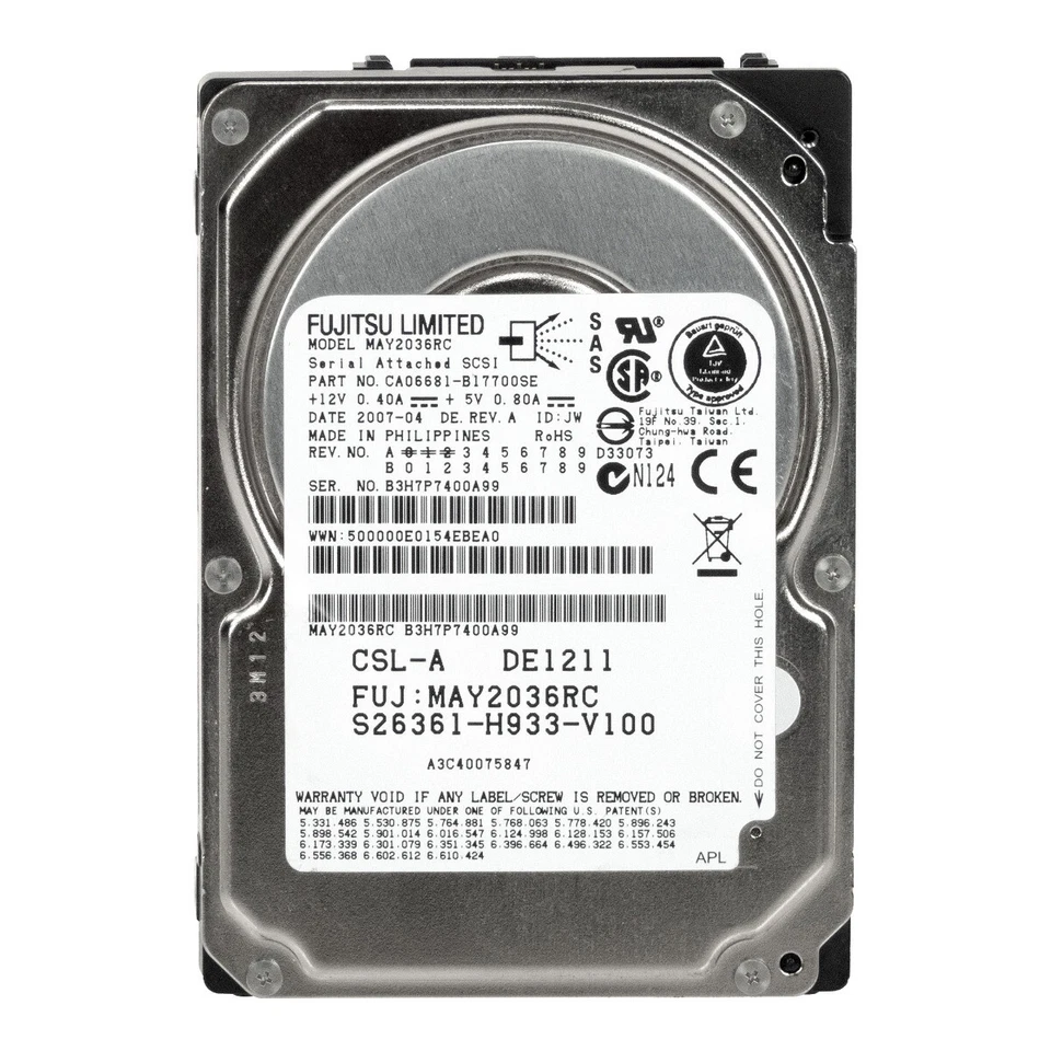 Hard Drive Fujitsu S26361-H933-V100 MAY2036RC 36GB 10K 16MB SAS 2.5'' - Image 3 of 3