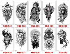 8 X arkuszy Tymczasowy tatuaż Ciało Ramię Tatuaż Naklejka Pół rękawa Sztuczna wodoodporna