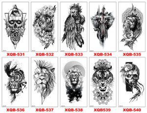 8 X Sheets Temporary Tattoo Body Arm Tattoo Sticker Half Sleeve Fake Waterproof