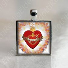 Mary Immacolata Cuore - Cattolica Medaglia Argento Ciondolo Cristiano Religioso