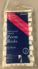 Salon Care Professional Curved Perm Rods 12 Pack Natural RubberBands whit 292534