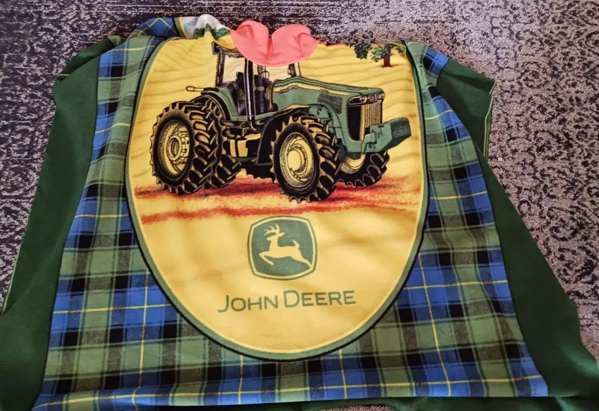 John Deere Tractor Fleece Blanket Handmade into Poncho