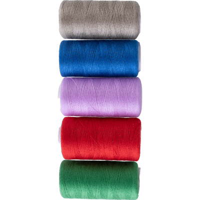 5 farbige Nähgarnspulen