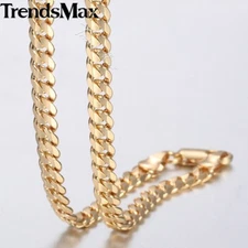 Yellow Gold Filled Copper Curb Cuban Link Necklace Womens Mens Chain Jewelry 20"