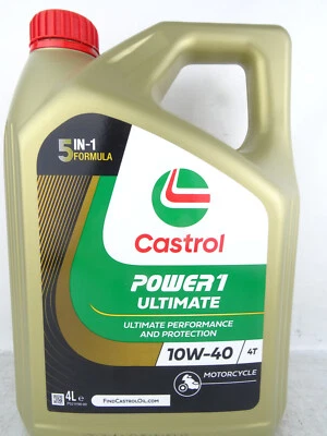 Castrol 10W40 Power1 ULTIMATE Öl 10W-40 4T Motorradöl MA-2 API SN Motoröl 4Liter - Bild 1 von 4