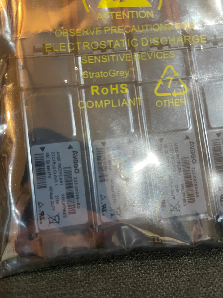 New Sealed Package of 4 Avago AFBR-79EEPZ-NA1 21 XFR CLASS 1 40G QSFP - Image 3 of 3