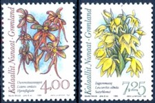 Greenland 1995 Flowers, Orchids 1st Series, Set of 2, UNM / MNH