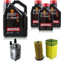 Mann-Filter Inspektionspaket 8L Motul 8100 X-Clean+ 5W-30 FüR Audi A6 2.4