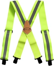 MELOTOUGH Reflective Safety Suspenders|Work X BACK, Lime 