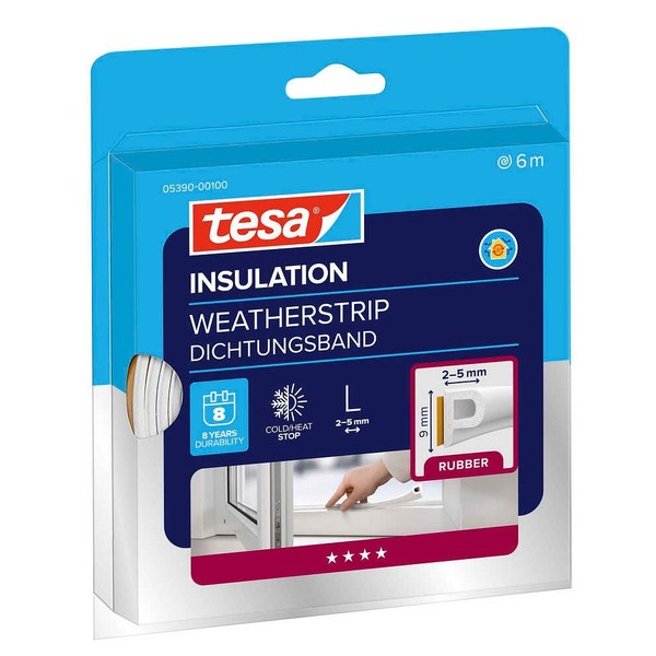 tesa Tesamoll® P-Profil Fenster-Dichtungsband Weiß 9,0 Mm X 6,0 M 1 St.-image