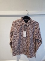 Jack & Jones Men’s Burgundy Patterned Long Sleeve Shirt Casual Button up