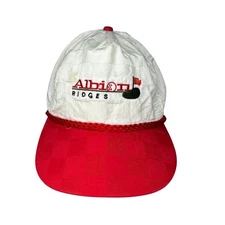 Vintage Albion Ridges Golf Course Hat White Red Cap Strapback Minnesota