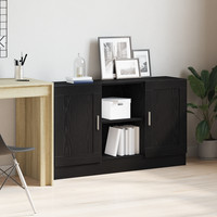 Sideboard Schwarz Eichenoptik 120 X 30,5 X 70 Cm Holzwerkstoff