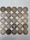 Barber Silver Dime 10C Lot of 25 (0.9 Fine) Mixed Dates 1897-1916  Lot 0127