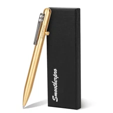 Solid Brass Bolt Action Pen Compatible Parker Refill with Pocket Stainless St...