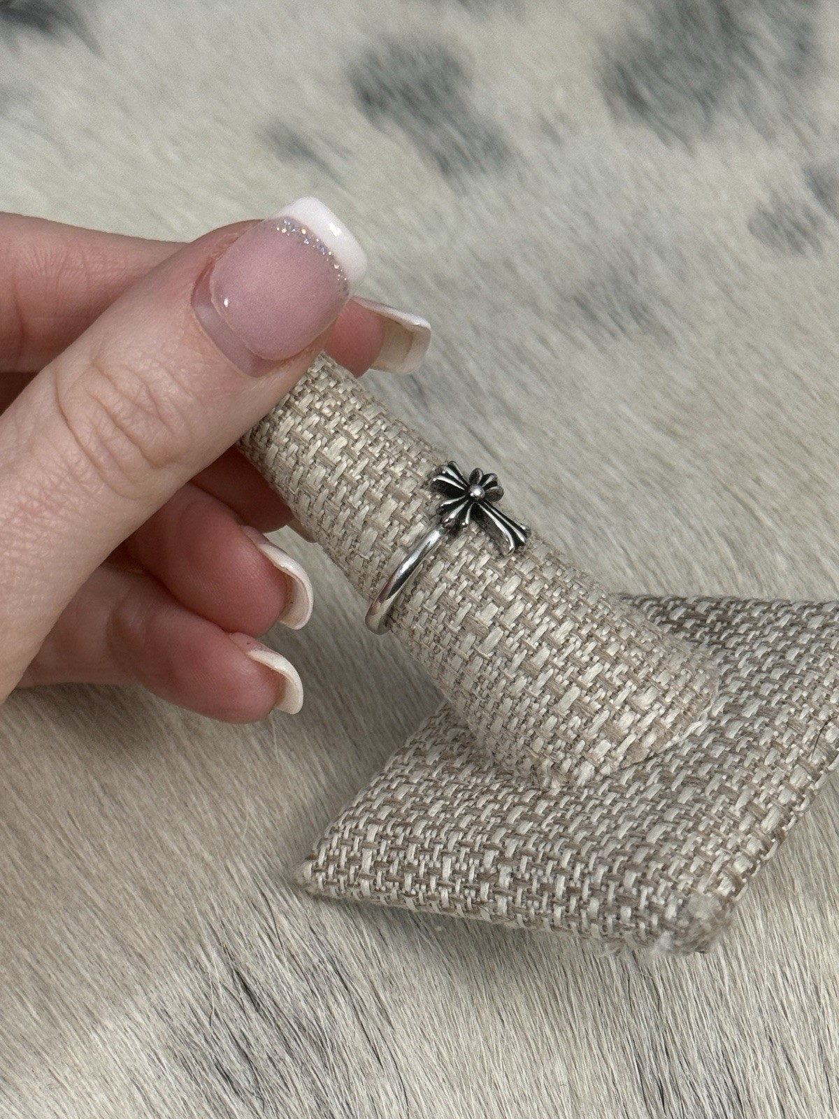 Chrome Hearts Sterling Silver 2011 Cross Logo Stacker Ring 925 CH Size 8.25 thumbnail 10