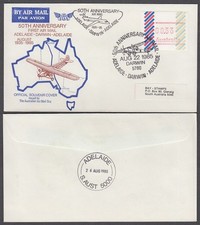 AUSTRALIA 1985 50th. ANNIVERSARY FLIGHT ADELAIDE DARWIN COVER (ID:101/D237)