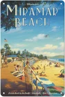 Vintage Travel Metal Tin Sign, Miramar Beach Hotel Montecito 8 x 12 inch