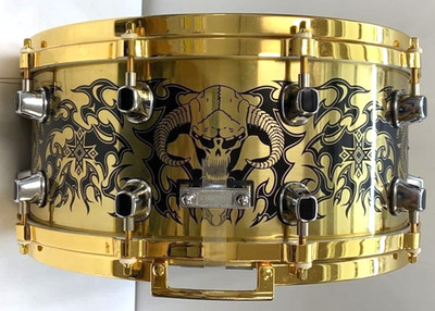 MAPEX Brass Snare Drum Limited Tatoo & Edge Model 14''x6.5''