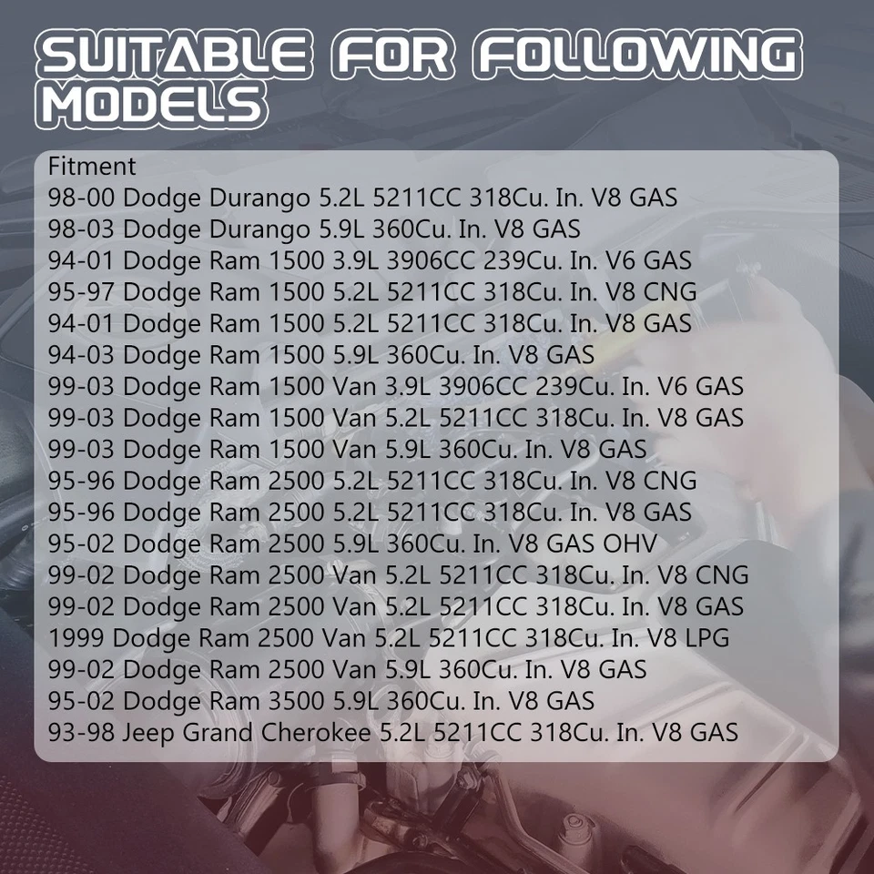 Water Pump For 1993-2003 Dodge Dakota Ram 1500 Jeep Grand Cherokee V6 V8 AW7160 Foto 4 de 4