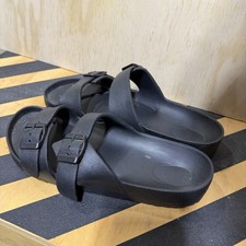 Black Double Strap Slide Sandals Womens Size ...