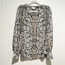 Cabi Serpentine Snake Print Blouse Size Medium 