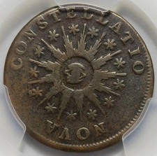 1785 Nova Constellatio, Pointed Rays, Large Date, Crosby 5-E, (PCGS F-12)