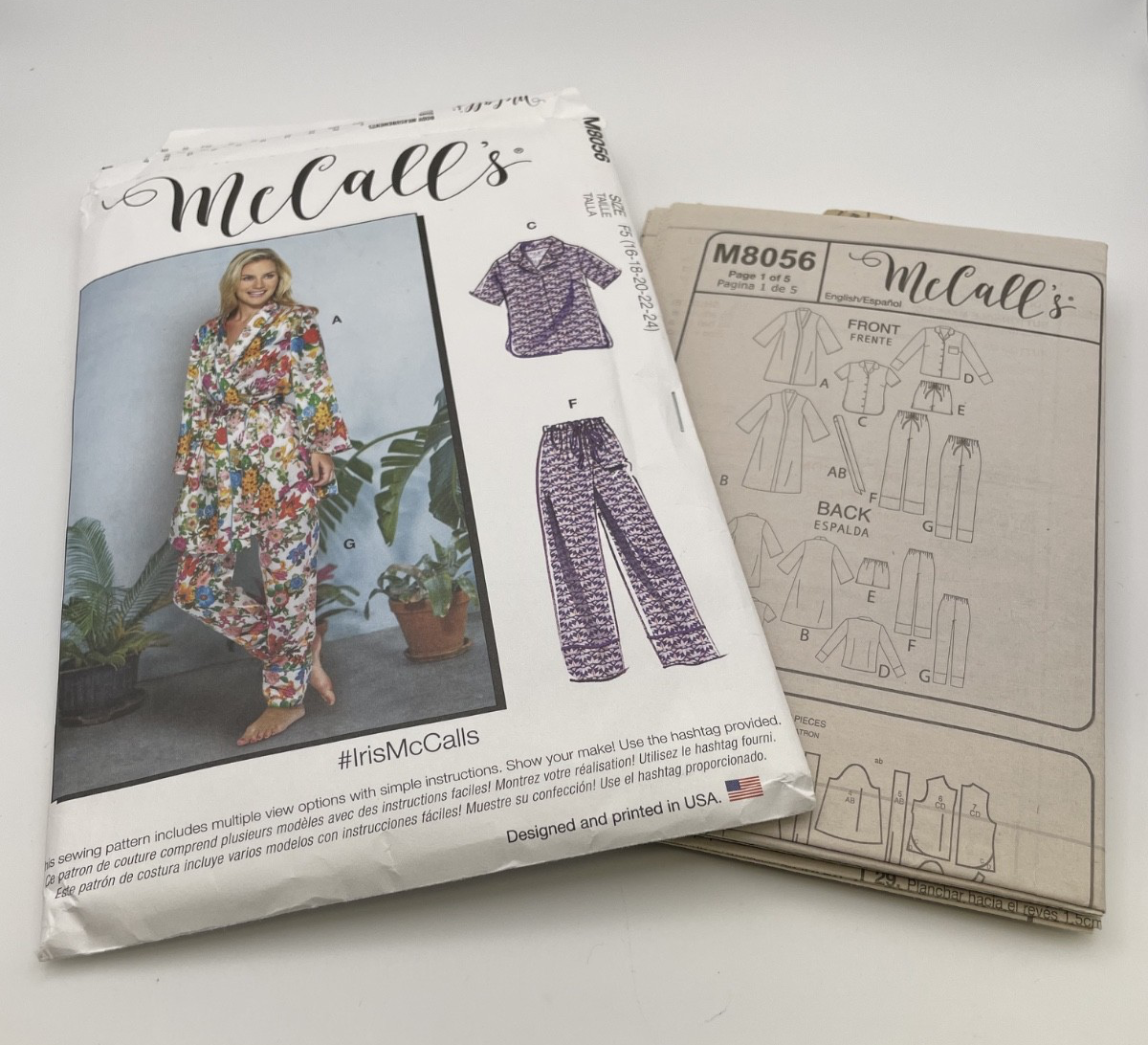 Mccall's Robe Pattern McCall’s Sewing Pattern 8056 Women’s Pajama’s & Robe Loungewear- NIP ...