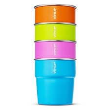 VINUR Kids Stainless Steel Cups-8 oz Stackable Metal Drinking Tumbler Glasses...