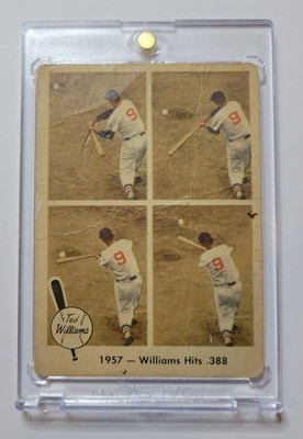 1959 FLEER TED WILLIAMS #58 TED WILLIAMS ''1957 - WILLIAMS HITS .388'' read
