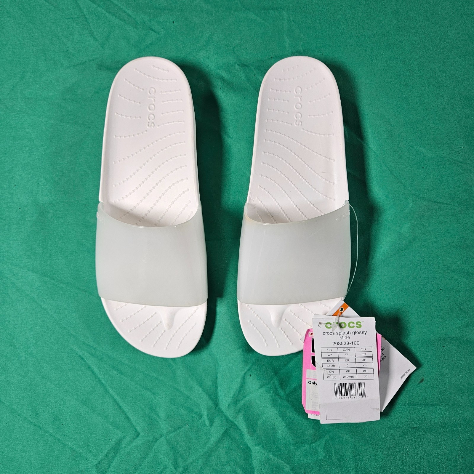 Crocs Splash Glossy Slide White UK 5 EU 37 38 Slip On Sandals image 2