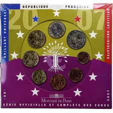 [#1289863] France, 1 Cent to 2 Euro, BU, 2007, Monnaie de Paris, MS