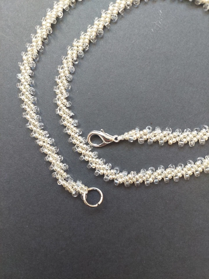 Halskette 60 Cm lang, 5 mm breit,Handarbeit Aus Perlen,Modeschmuck Damen - Bild 3 von 3