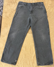 Vintage Men's Distressed Dickies Gray Carpenter Jeans 34x30 Workwear Grunge