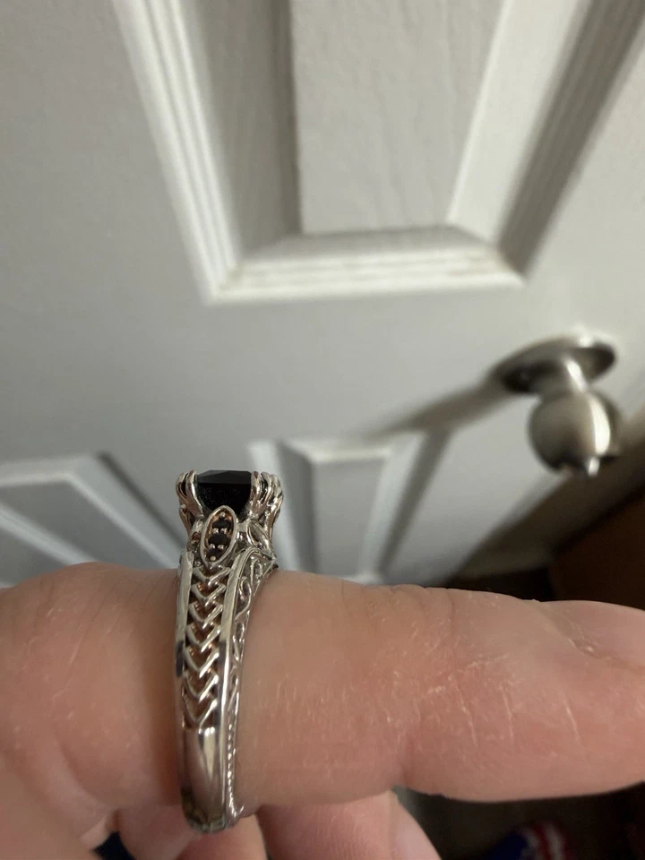 Anel de ônix de prata esterlina 6 - Imagem 2 de 4