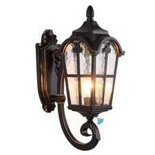 Dusk to Dawn Sensor Outdoor Wall Light Fixtures Black Roman 17.71