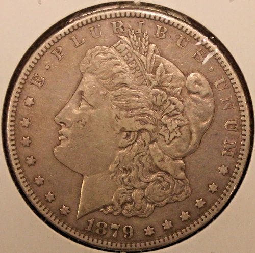 1879 S Rev of '78 Morgan Dollar Extra Fine Silver $1 Coin Parallel Arrow Feather