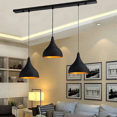 Bamyum Pendelleuchte Schwarz | Adash | 3 Flammige Ø26 cm E27 Metall Lampe