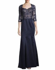 La Femme  Beaded Lace & Satin Ball Gown-Size 8 (F# 52)