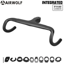 AIRWOLF T1100 Carbon Road Bike Integrated Handlebar Stem Bicycle Gravel Drop Bar