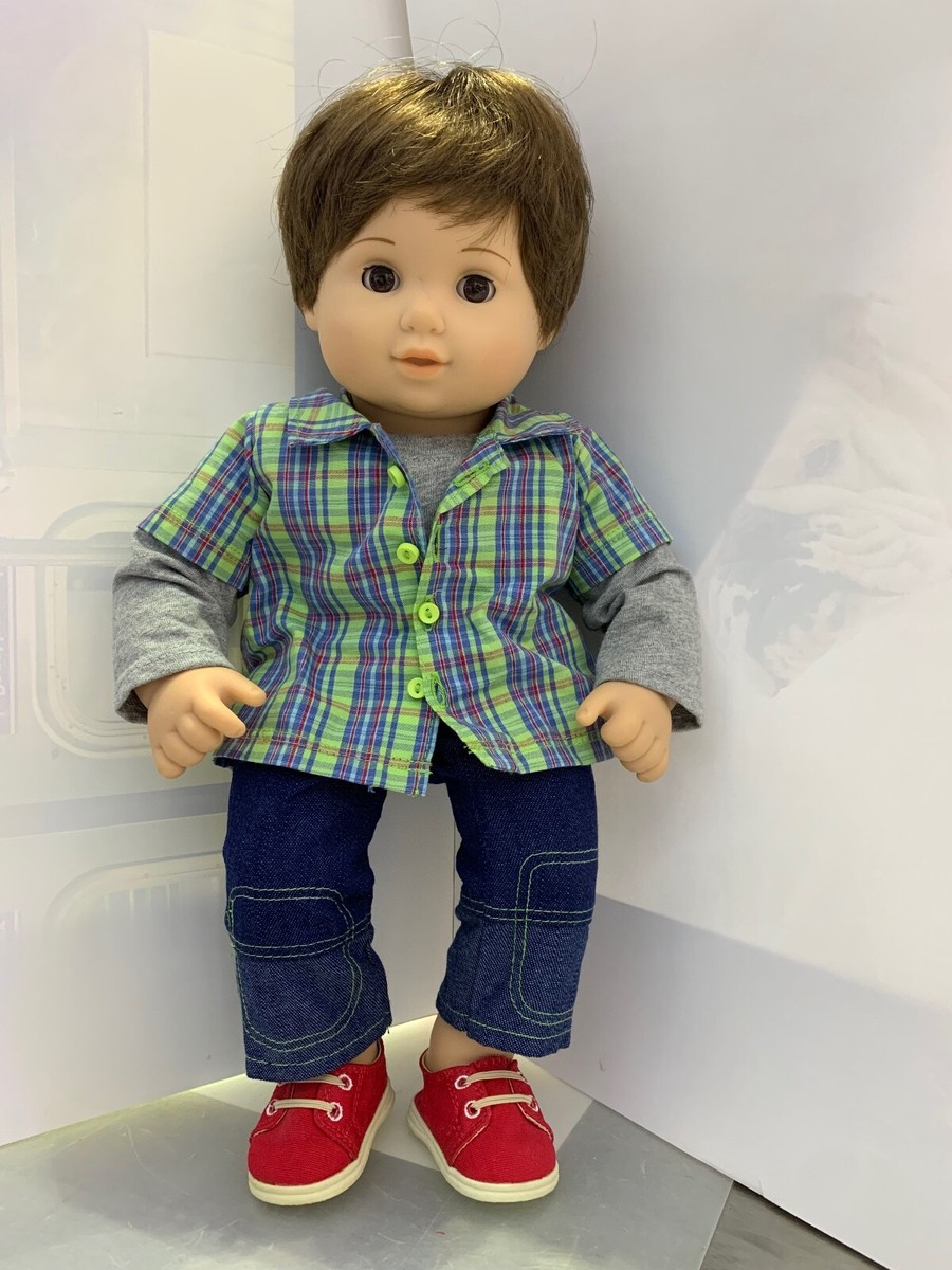 Robe chemise en sergé à carreaux à manches longues assortie pour fille