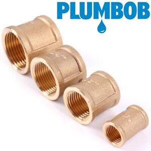 BRASS PIPE COUPLING 1 ¾ ½ ¼ Straight Female Compression Joiner BSP Gas Water Oil