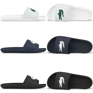 lacoste flip flops white